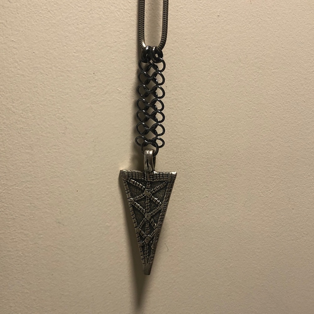 Free People x Biko Silver Arrowhead Pendant Necklace
